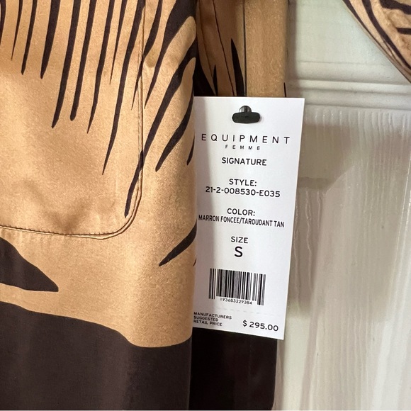 Equipment Signature Silk Blouse Leaf Print - Picture 4 of 5